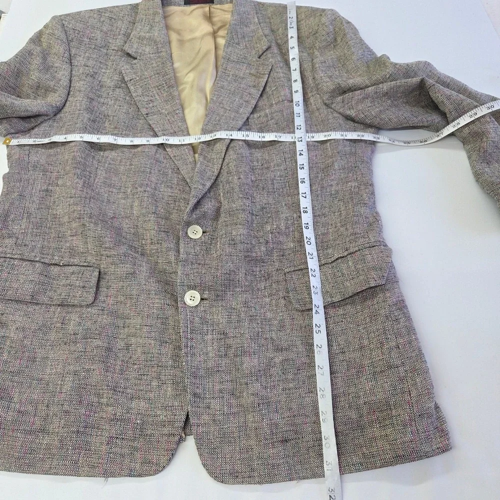 Yorkshire Ltd Blazer Men 44R Gray Multi 100% Silk Textured Two-Button Sport Coat